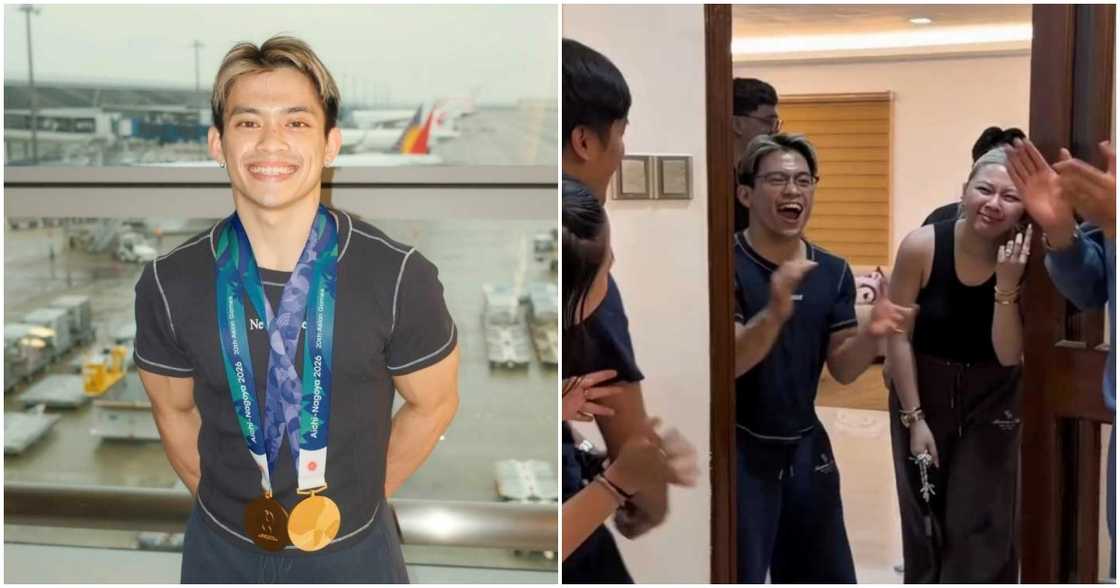 Carlos Yulo, emosyonal sa mainit na salubong ng pamilya ni Chloe San Jose matapos ang Asian Games Carlos Yulo, emosyonal sa mainit na salubong ng pamilya ni Chloe San Jose matapos ang Asian Games