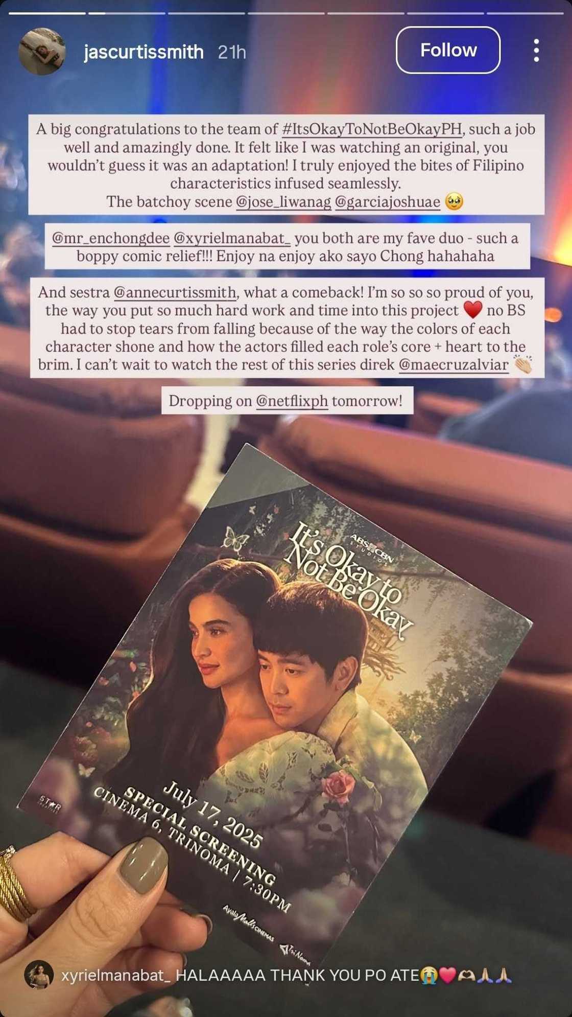 Xyriel Manabat, kinilig sa comment ni Jasmine Curtis tungkol sa kanya Xyriel Manabat, kinilig sa comment ni Jasmine Curtis tungkol sa kanya