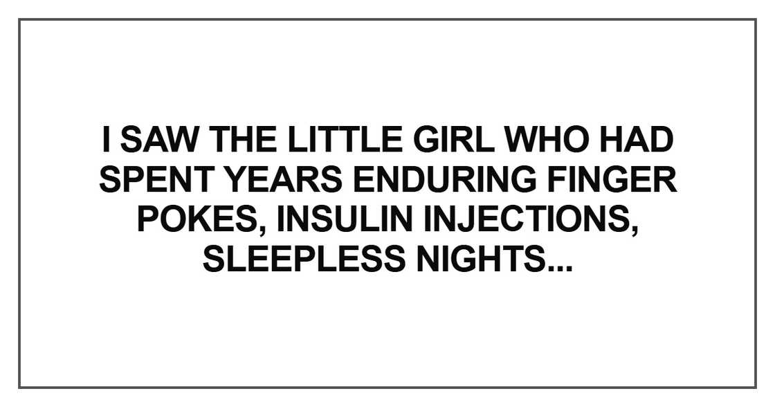 I saw the little girl who had spent years