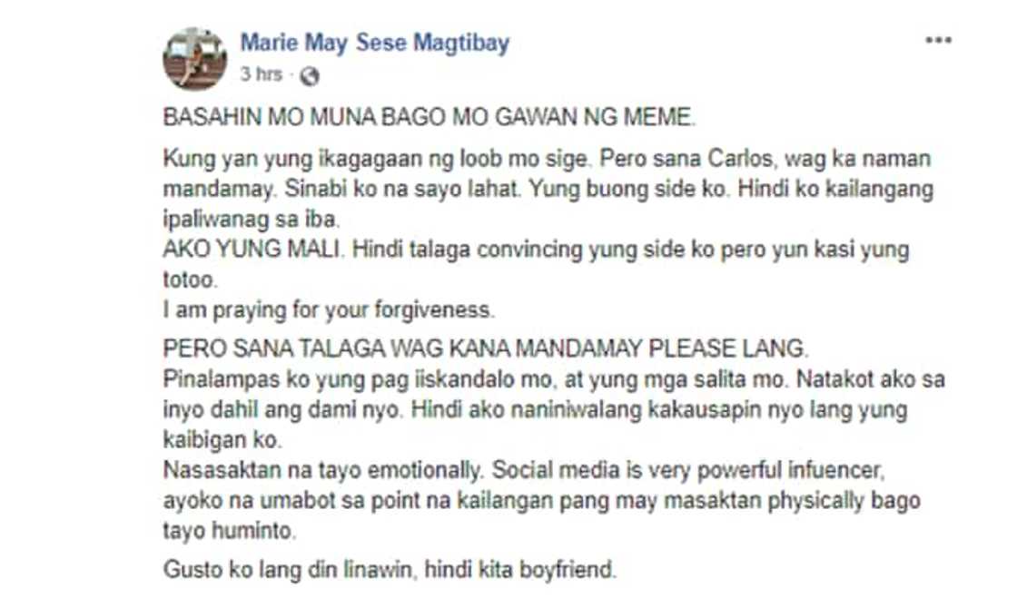 Babaeng sangkot sa viral video na “Nag-usap lang kami," bumuwelta sa post ng BF Babaeng sangkot sa viral video na “Nag-usap lang kami," bumuwelta sa post ng BF