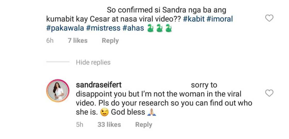 Sandra Seifert calls out basher who tagged her as 'mistress,' 'woman in viral video' Sandra Seifert calls out basher who tagged her as 'mistress,' 'woman in viral video'