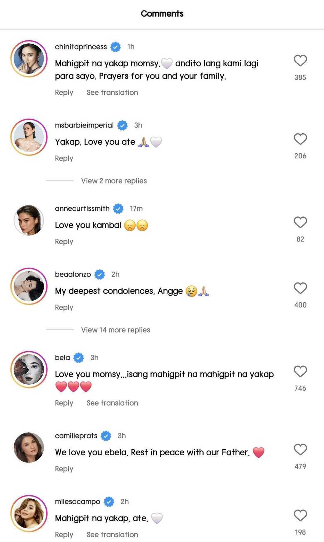 Celebrities, nakiramay sa pagpanaw ng ina ni Angelica Panganiban Celebrities, nakiramay sa pagpanaw ng ina ni Angelica Panganiban