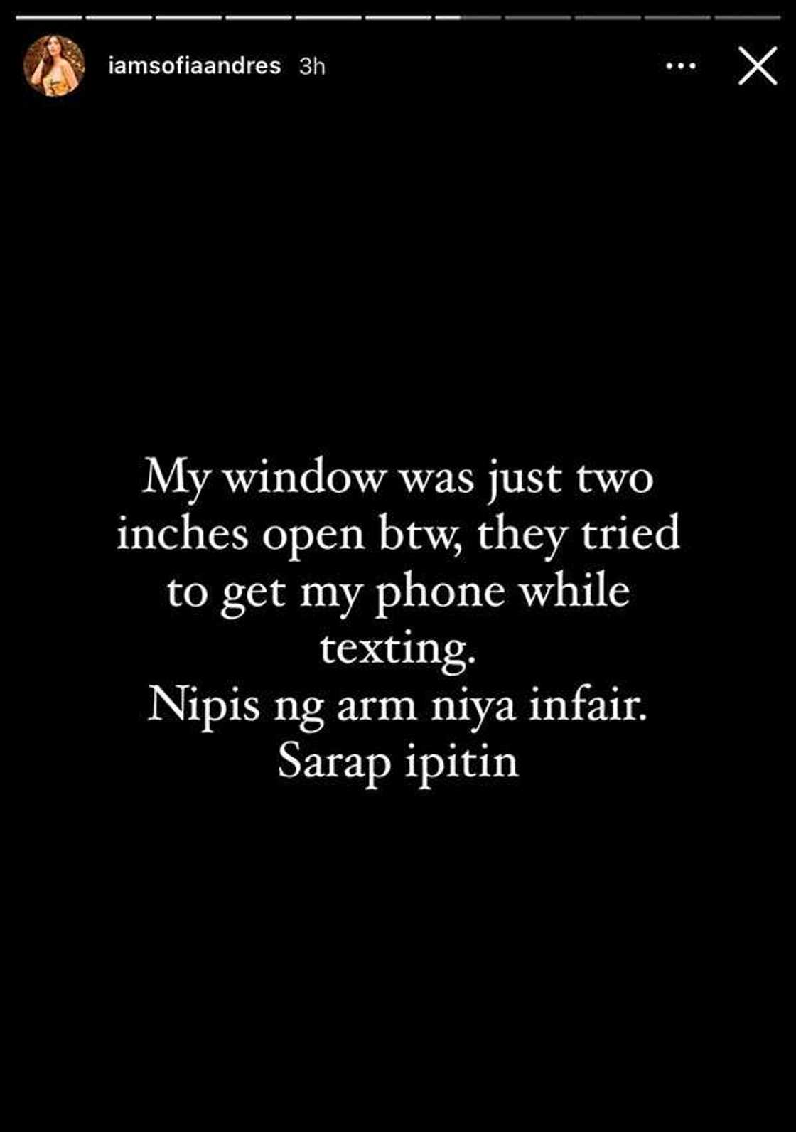 Sofia Andres narrates how her phone was almost snatched in EDSA Sofia Andres narrates how her phone was almost snatched in EDSA