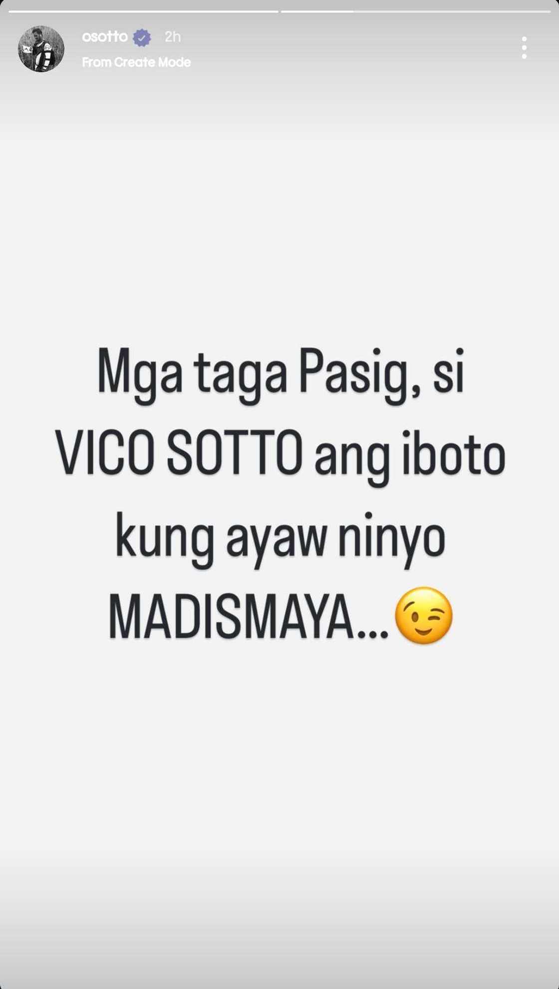 Oyo Boy Sotto, may mensahe sa mga "taga-Pasig" ngayong eleksyon Oyo Boy Sotto, may mensahe sa mga "taga-Pasig" ngayong eleksyon