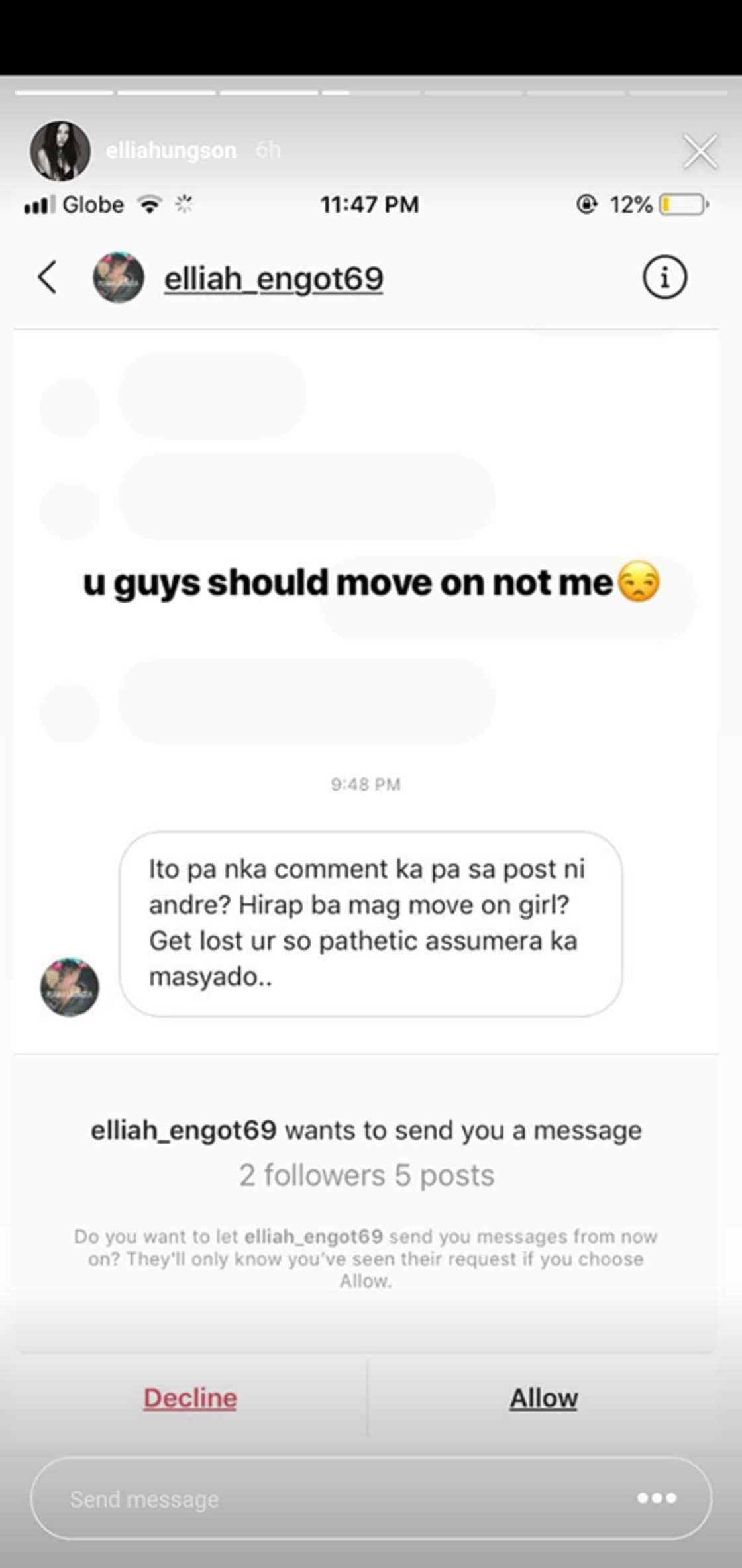 Andre Brouillette's rumored ex-girlfriend responds to netizens' rude comments Andre Brouillette's rumored ex-girlfriend responds to netizens' rude comments