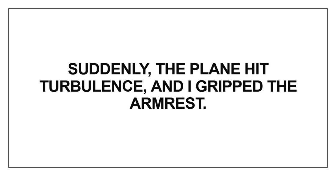 Suddenly, the plane hit turbulence Suddenly, the plane hit turbulence
