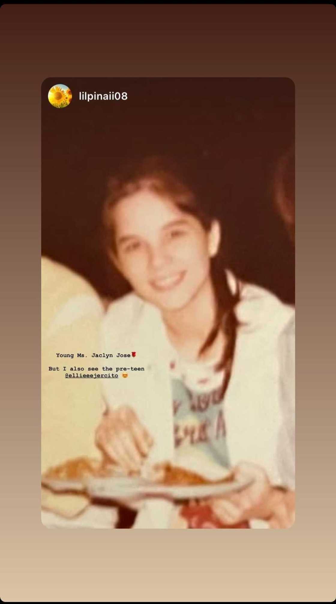 Andi Eigenmann’s daughter Ellie Ejercito shares old photo of Jaclyn Jose Andi Eigenmann’s daughter Ellie Ejercito shares old photo of Jaclyn Jose