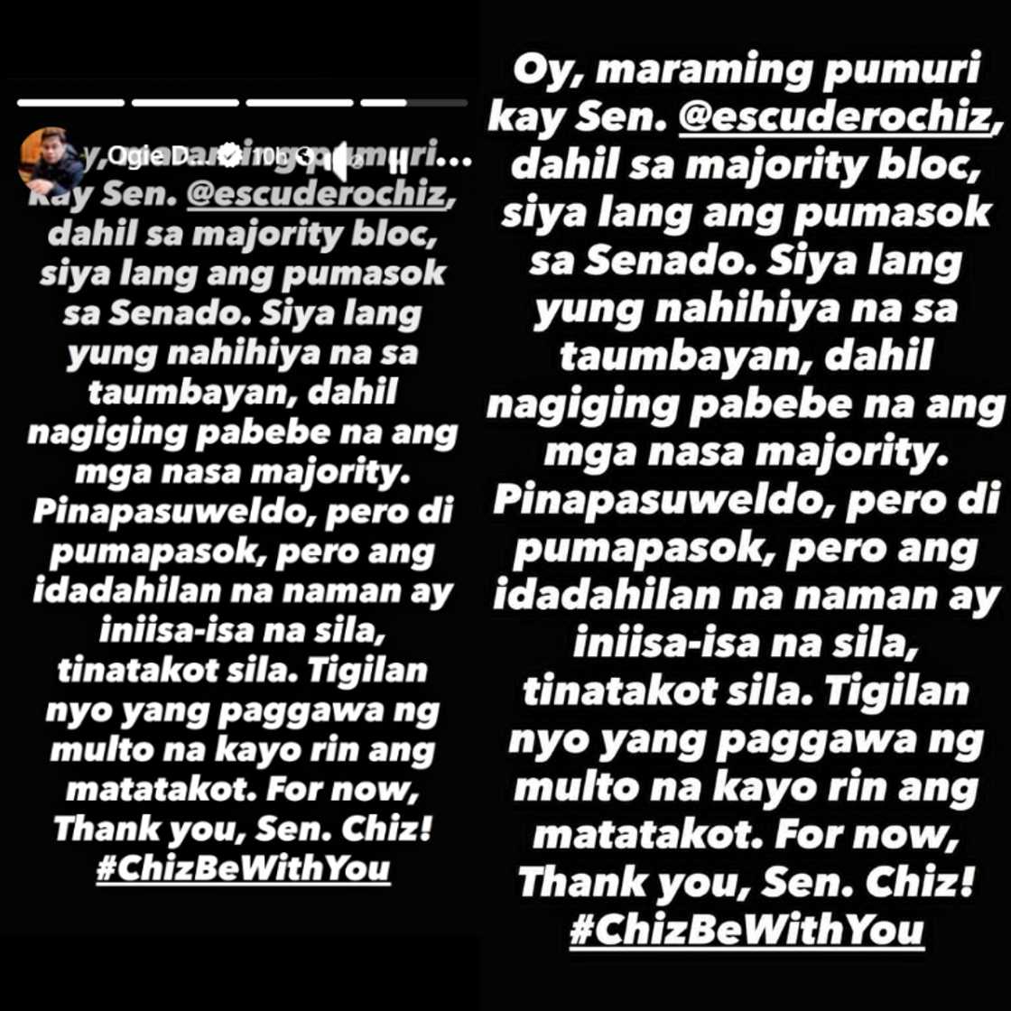 Ogie Diaz, may matapang na komento sa majority bloc at pinuri si Chiz Escudero Ogie Diaz, may matapang na komento sa majority bloc at pinuri si Chiz Escudero