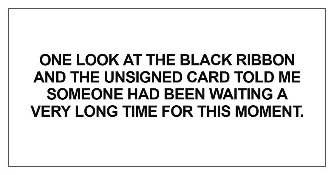 One look at the black ribbon