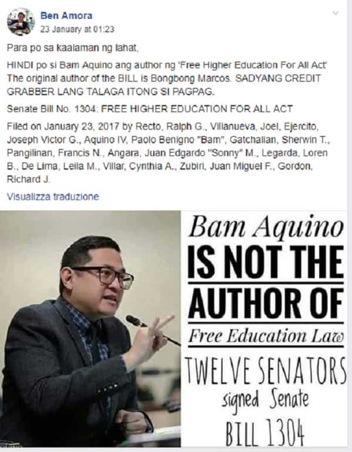 Fact check: Did Bongbong Marcos write a bill on free education? Fact check: Did Bongbong Marcos write a bill on free education?