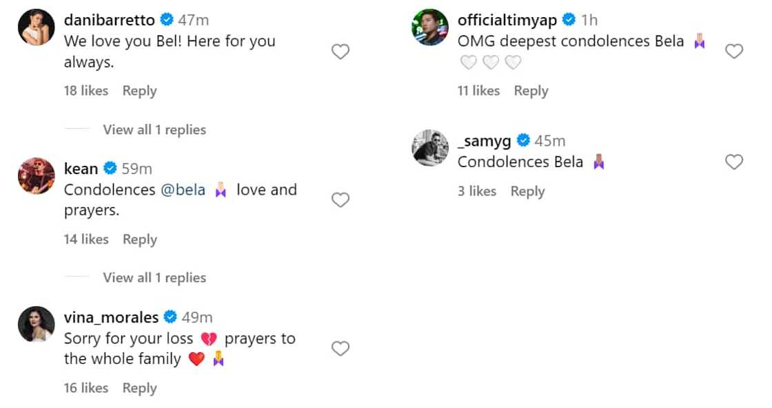 Celebrities, nakikiramay kay Bela Padilla matapos pumanaw ang ama ng aktres