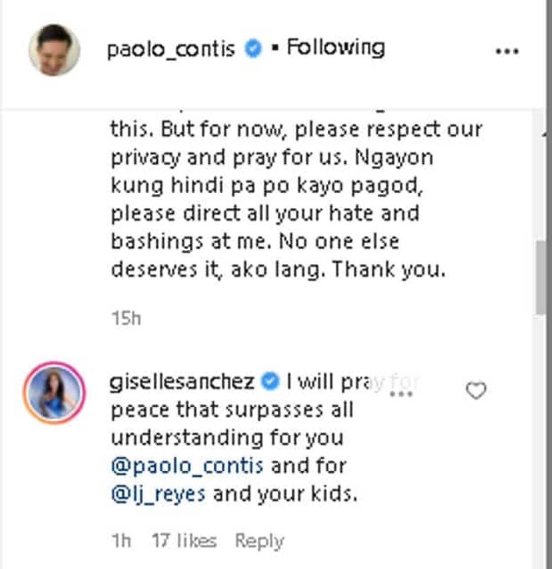 Ate Giselle, nag-react sa pag-amin ni Paolo sa mga kamalian kay LJ: "I'll pray for peace" Ate Giselle, nag-react sa pag-amin ni Paolo sa mga kamalian kay LJ: "I'll pray for peace"
