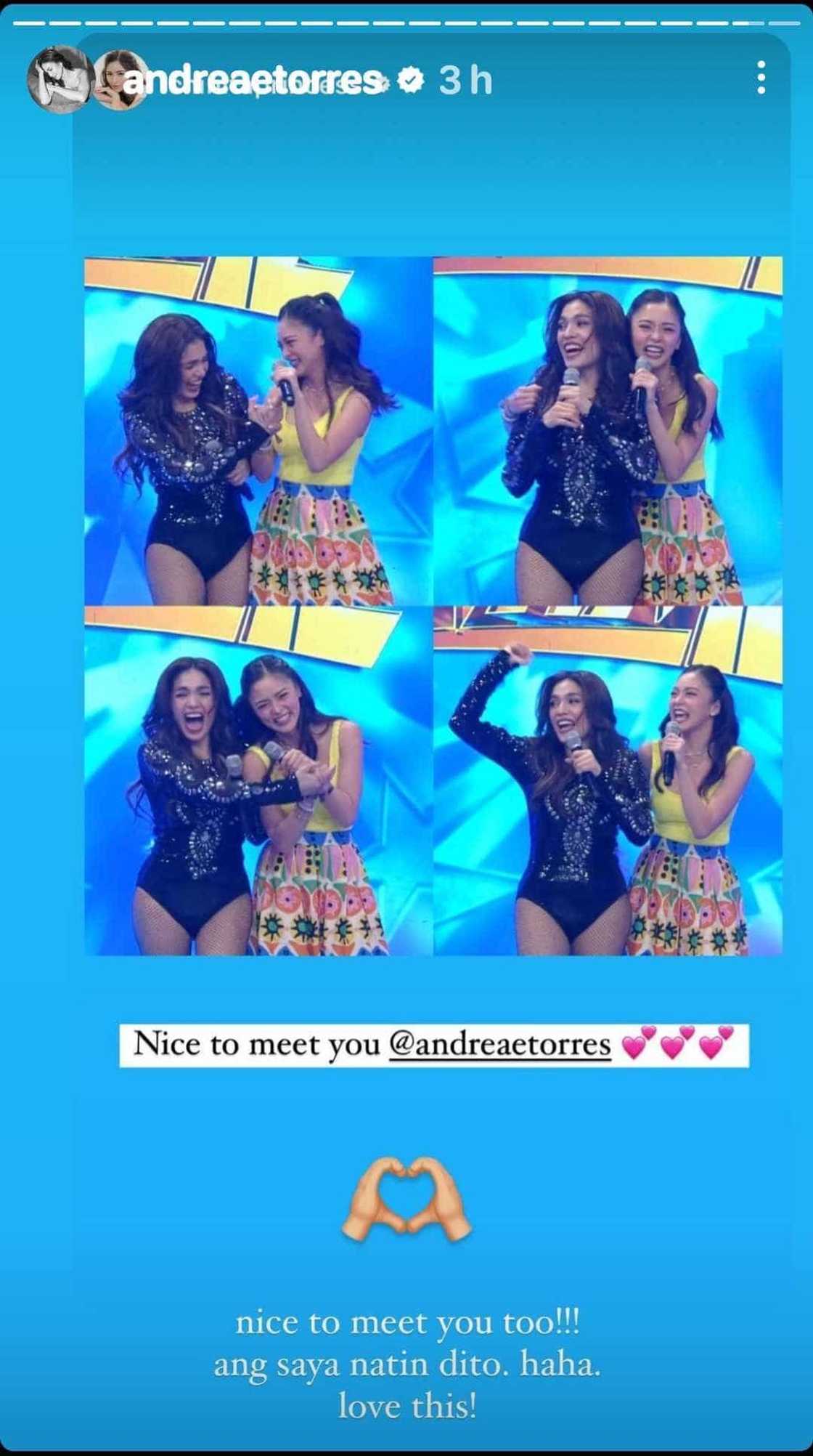 Kim Chiu at Andrea Torres, nagpalitan ng messages matapos ang ‘It’s Showtime’ guesting ng Kapuso star Kim Chiu at Andrea Torres, nagpalitan ng messages matapos ang ‘It’s Showtime’ guesting ng Kapuso star