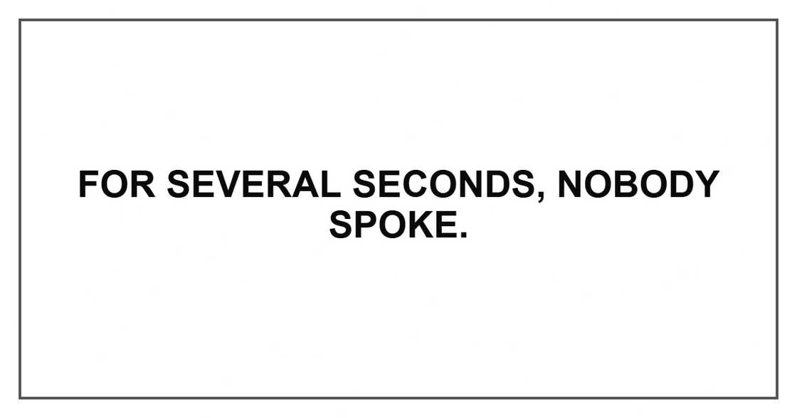 For several seconds, nobody spoke.