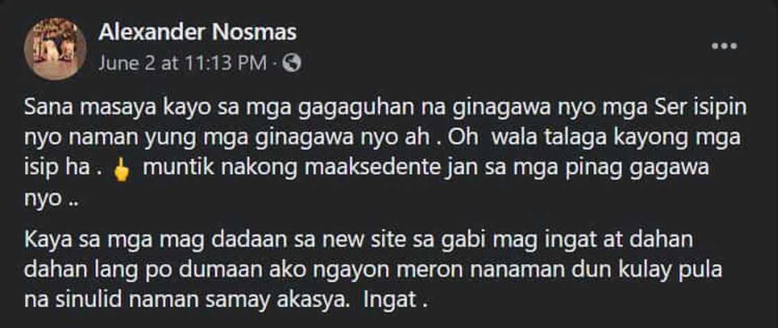 Ilang rider sa Bulacan, biktima ng umano'y sinulid sa daan na muntik makagisgrasya sa kanila