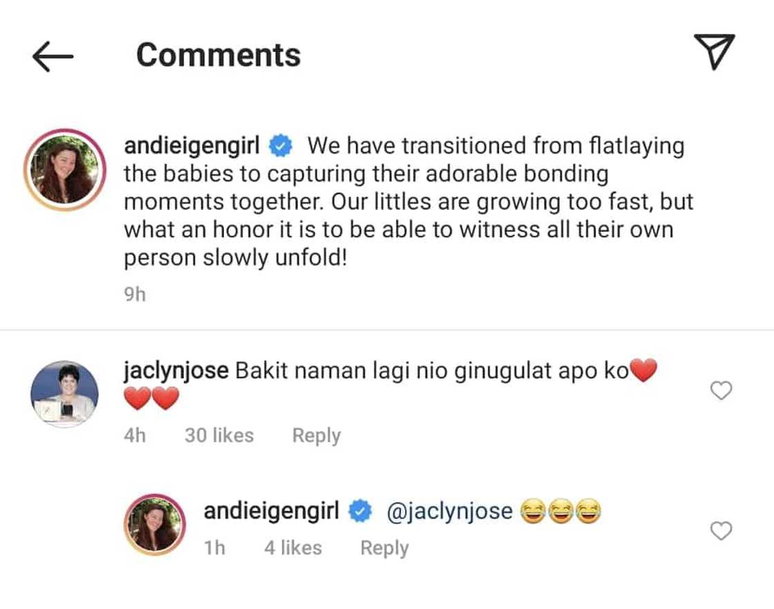 Jaclyn Jose, tinanong kung bakit laging gulat si baby Koa; Andi Eigenmann, nag-react Jaclyn Jose, tinanong kung bakit laging gulat si baby Koa; Andi Eigenmann, nag-react