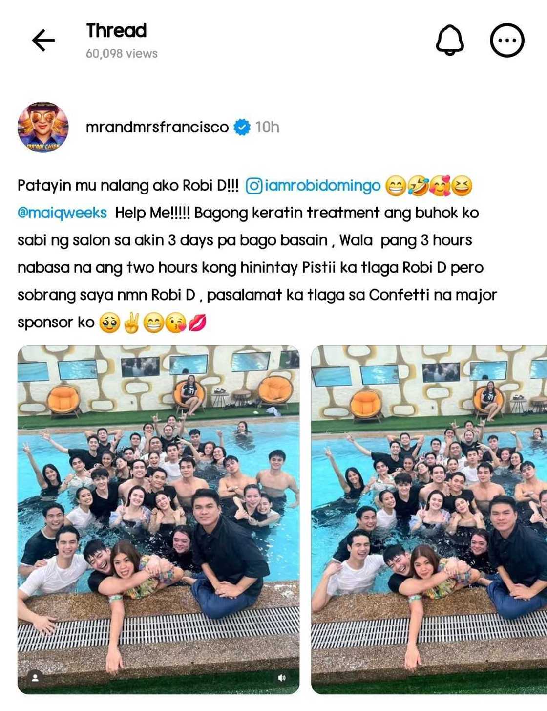 Melai Cantiveros sa ginawa ni Robi Domingo sa kanya sa pool: "Pisti ka talaga" Melai Cantiveros sa ginawa ni Robi Domingo sa kanya sa pool: "Pisti ka talaga"