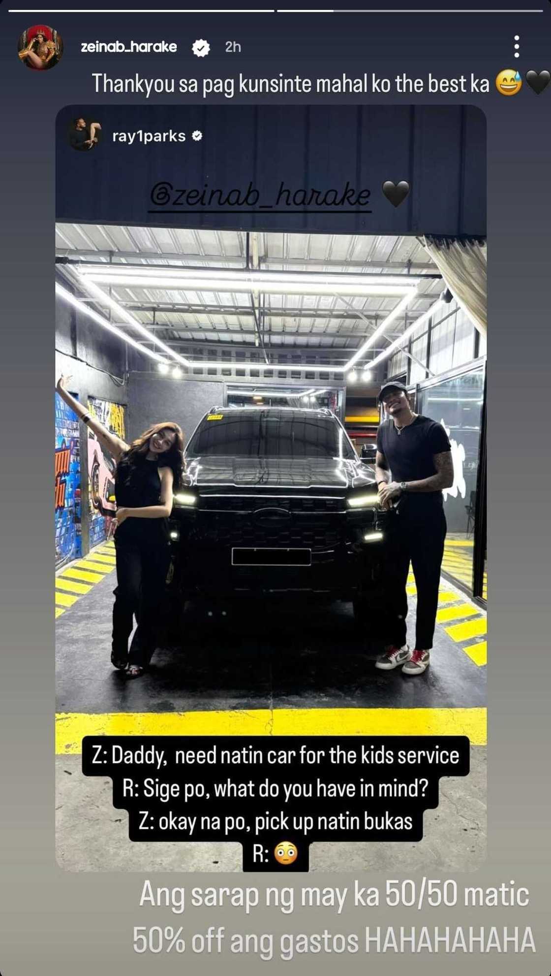 Ray Parks, ipinasilip ang pag-uusap nila ni Zeinab Harake ukol sa pagbili ng sasakyan Ray Parks, ipinasilip ang pag-uusap nila ni Zeinab Harake ukol sa pagbili ng sasakyan
