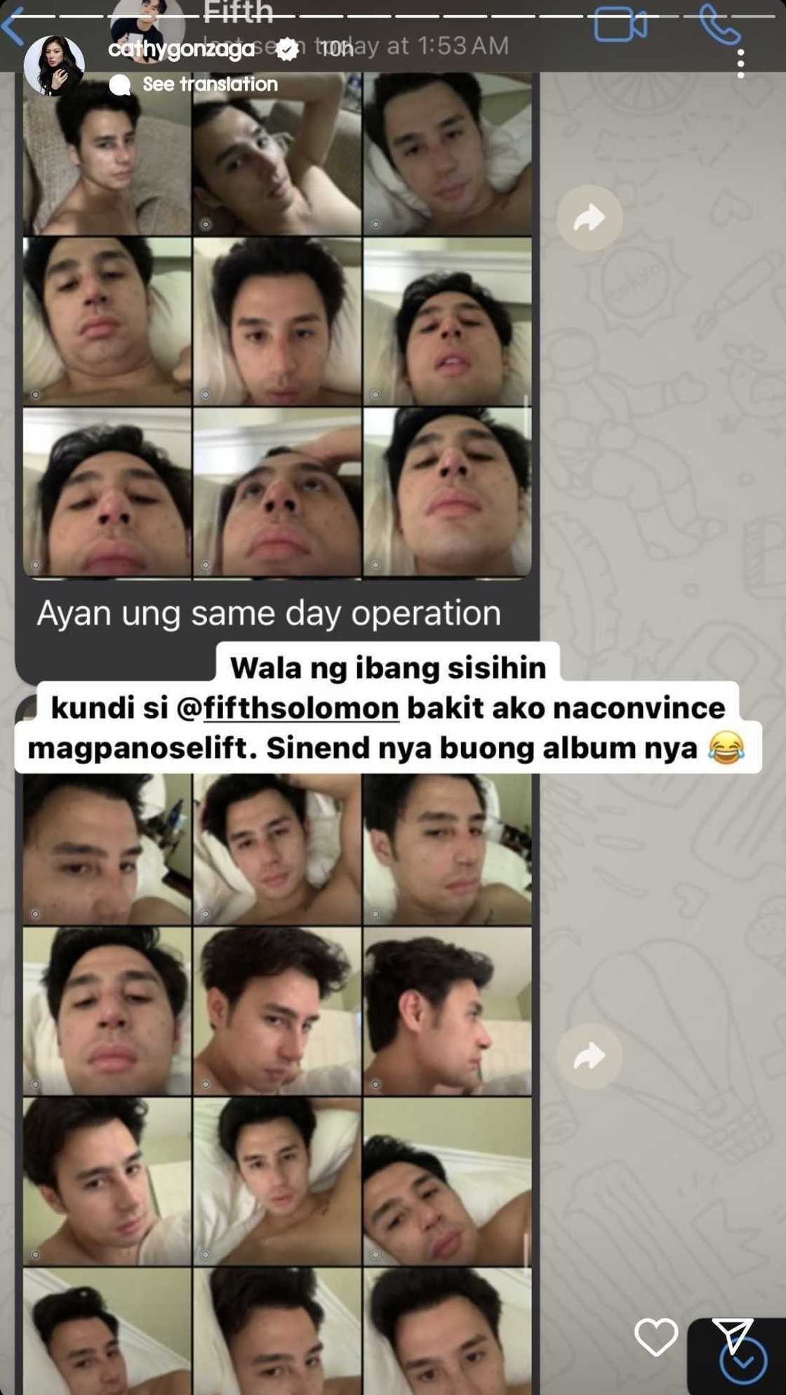 Alex Gonzaga sa pagpapa-nose lift niya: "Wala ng ibang sisihin kundi si @fifthsolomon" Alex Gonzaga sa pagpapa-nose lift niya: "Wala ng ibang sisihin kundi si @fifthsolomon"