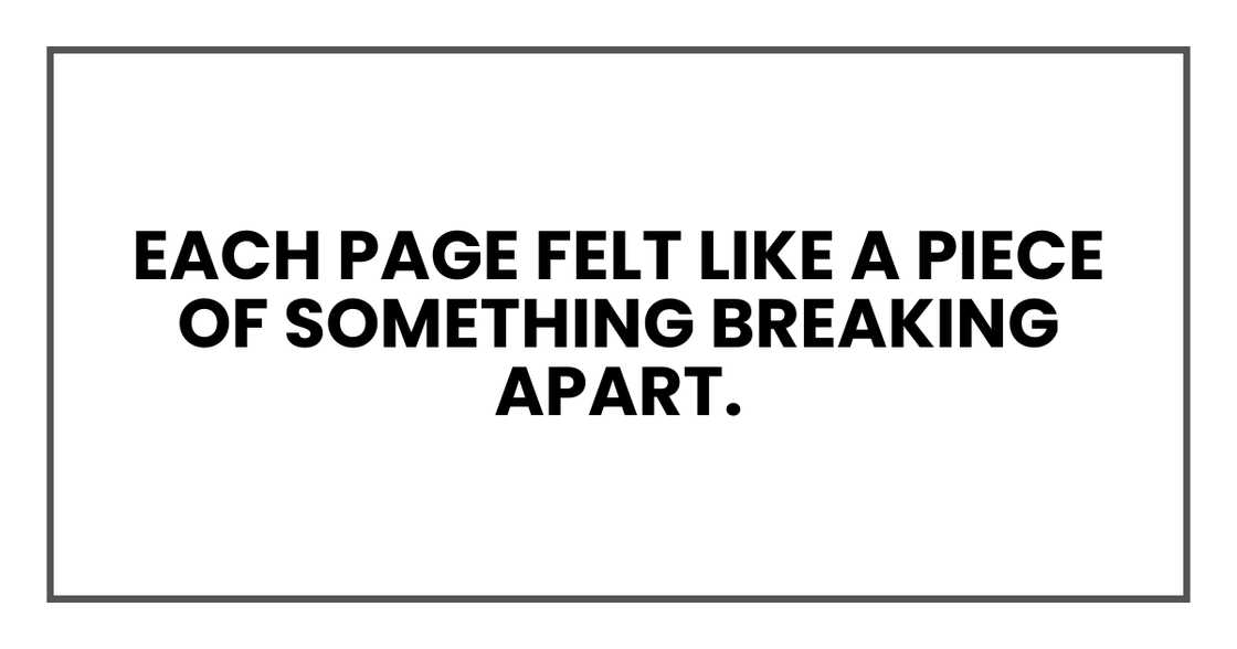 SOMETHING BREAKING APART SOMETHING BREAKING APART