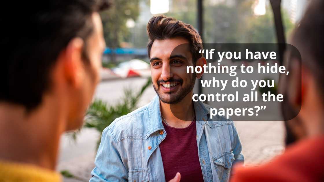 A man questioning his step-brother