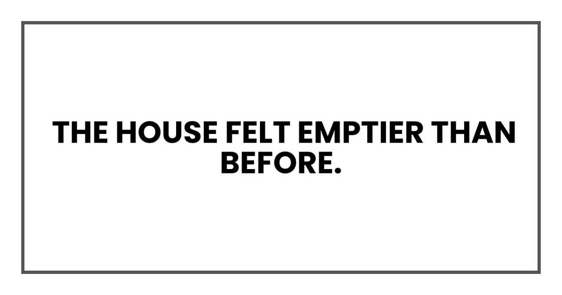 the house felt emptier than before