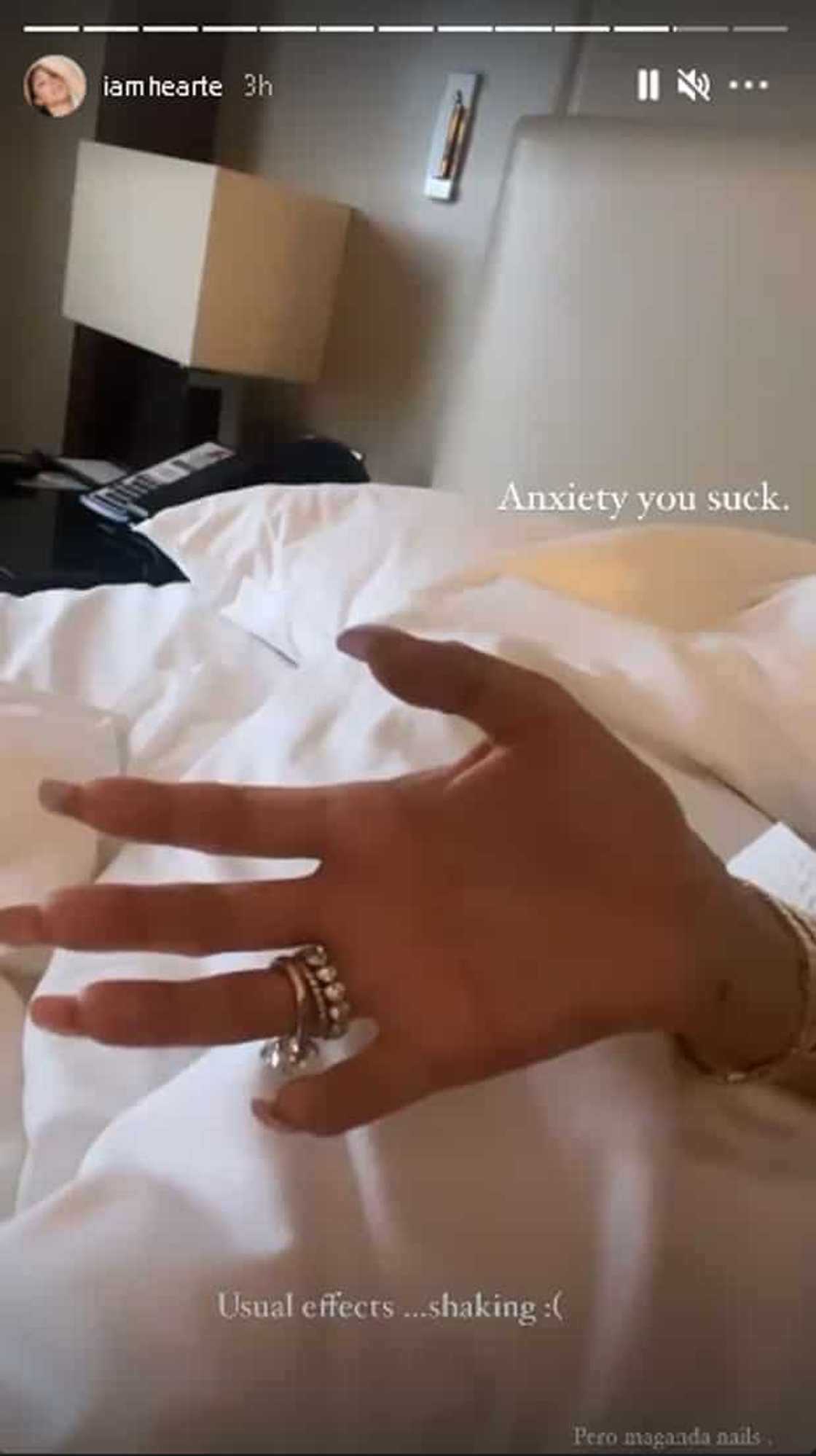 Heart Evangelista, ipinakita ang nanginginig na mga kamay dahil sa anxiety Heart Evangelista, ipinakita ang nanginginig na mga kamay dahil sa anxiety