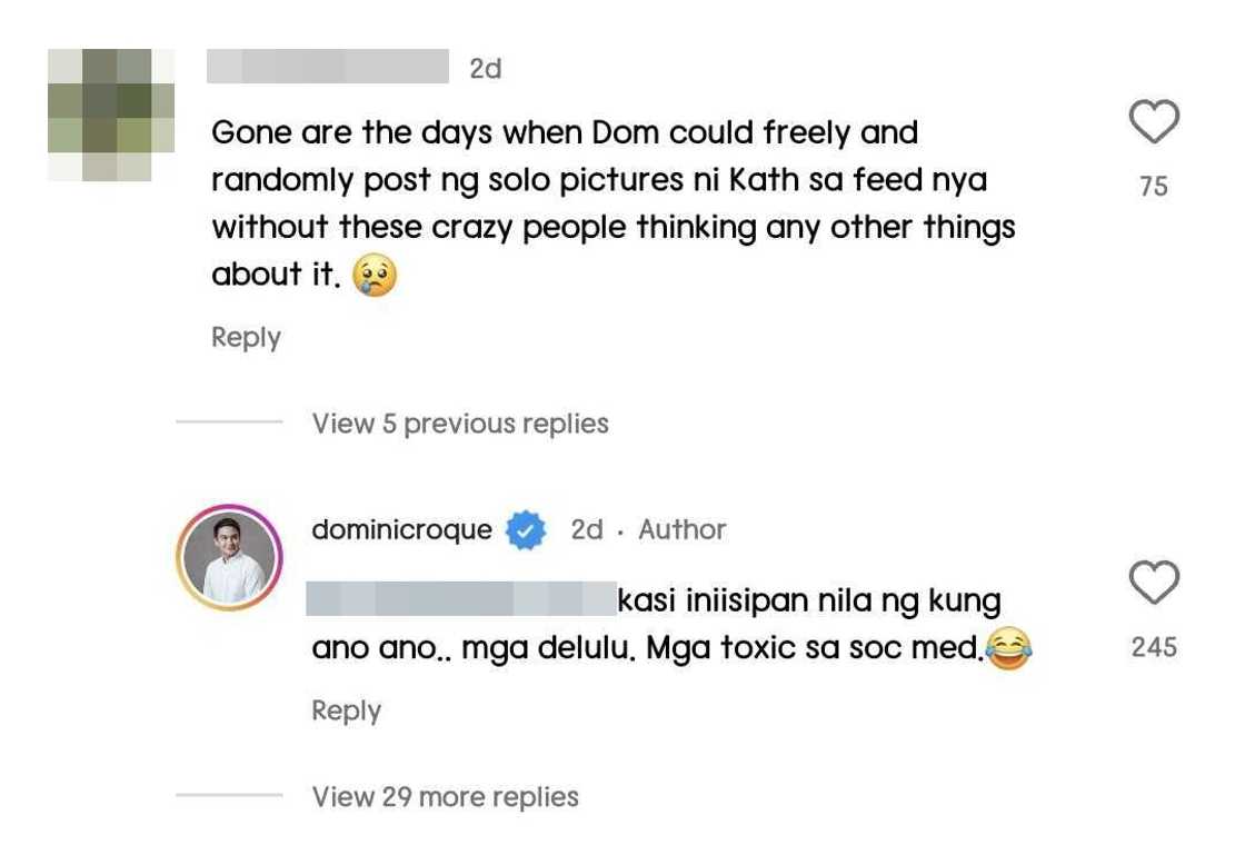 Dominic Roque addresses bashing of his post with Kathryn Bernardo: "Mga delulu"