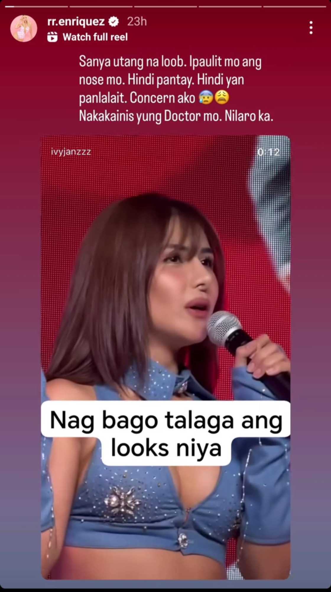 RR Enriquez, concern kay Sanya: “Nakakainis yung doctor mo, nilaro ka”