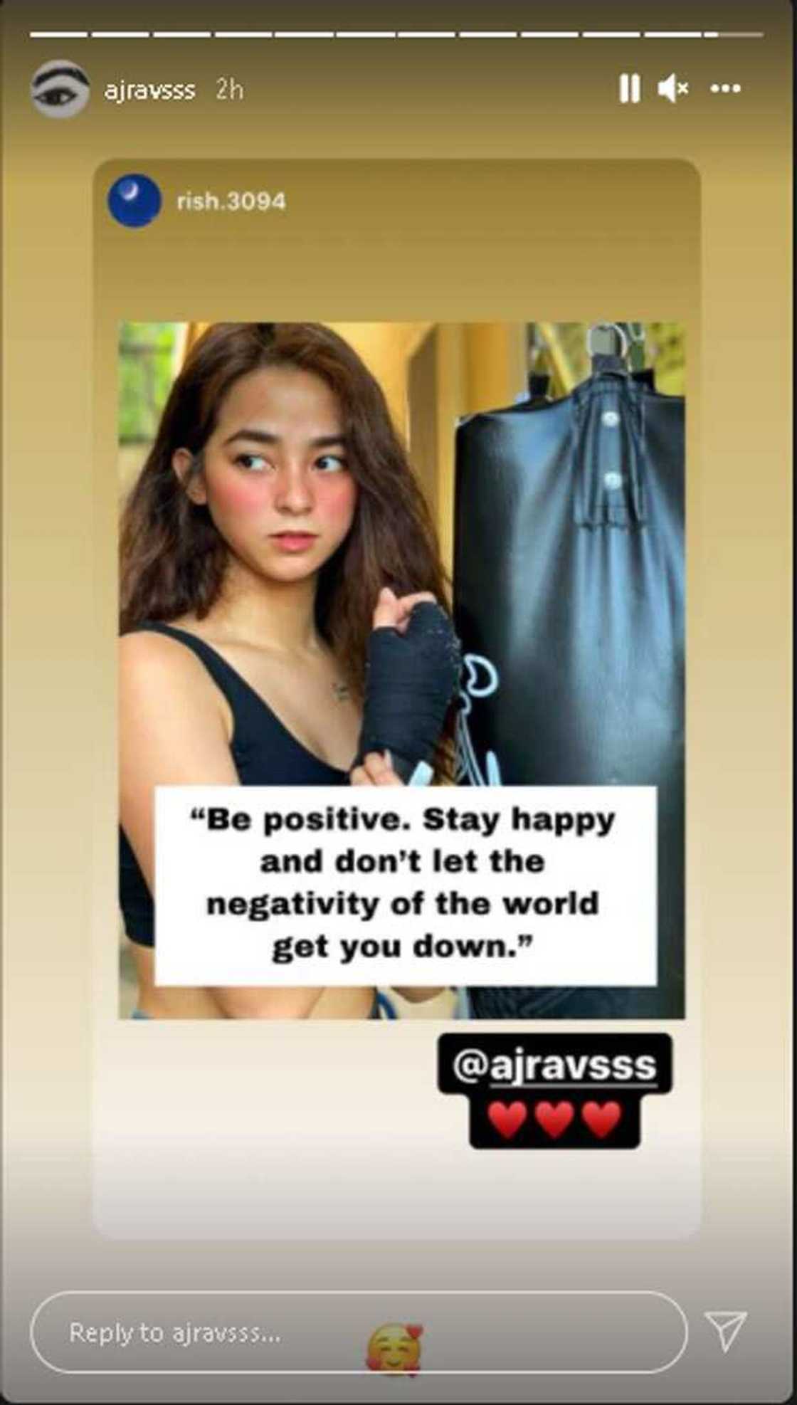 AJ Raval, nag-post tungkol sa hindi pagpahintulot ng negativity na hilahin ka pababa AJ Raval, nag-post tungkol sa hindi pagpahintulot ng negativity na hilahin ka pababa
