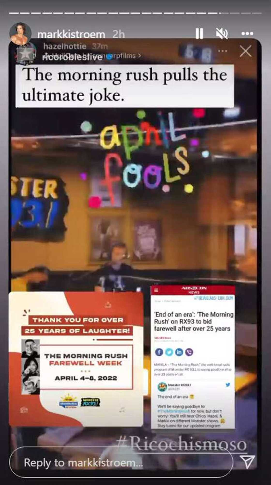 Pagsasara ng The Morning Rush ng MonsterRX, April fools prank lang; hashtag #NilolokoMoKoEh, nag-trending Pagsasara ng The Morning Rush ng MonsterRX, April fools prank lang; hashtag #NilolokoMoKoEh, nag-trending