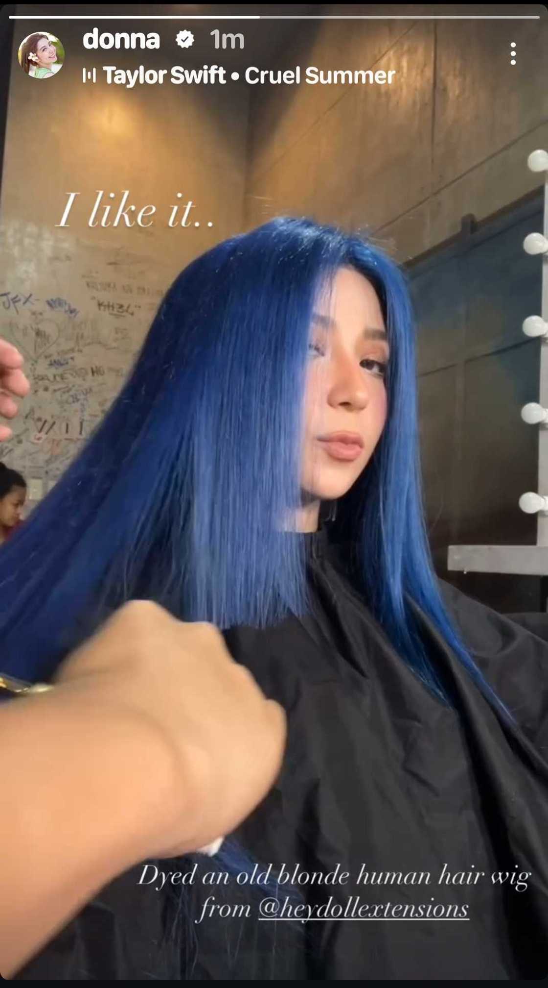 Donnalyn Bartolome, ibinida ng blue hairdo niya sa isang post