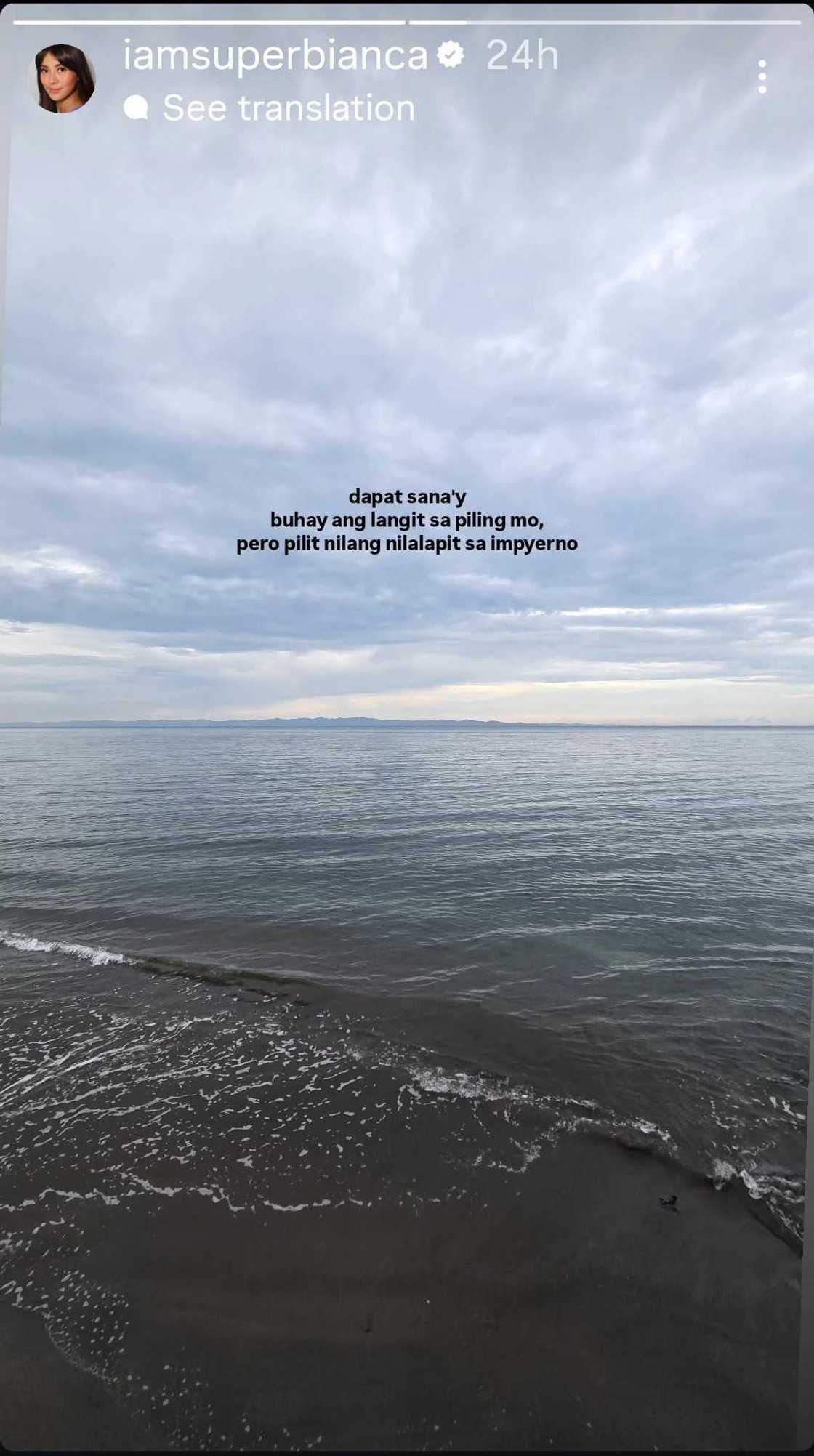 Bianca Gonzalez pens emotional message to the Philippines: “Pilit nilang nilalapit sa impyerno” Bianca Gonzalez pens emotional message to the Philippines: “Pilit nilang nilalapit sa impyerno”