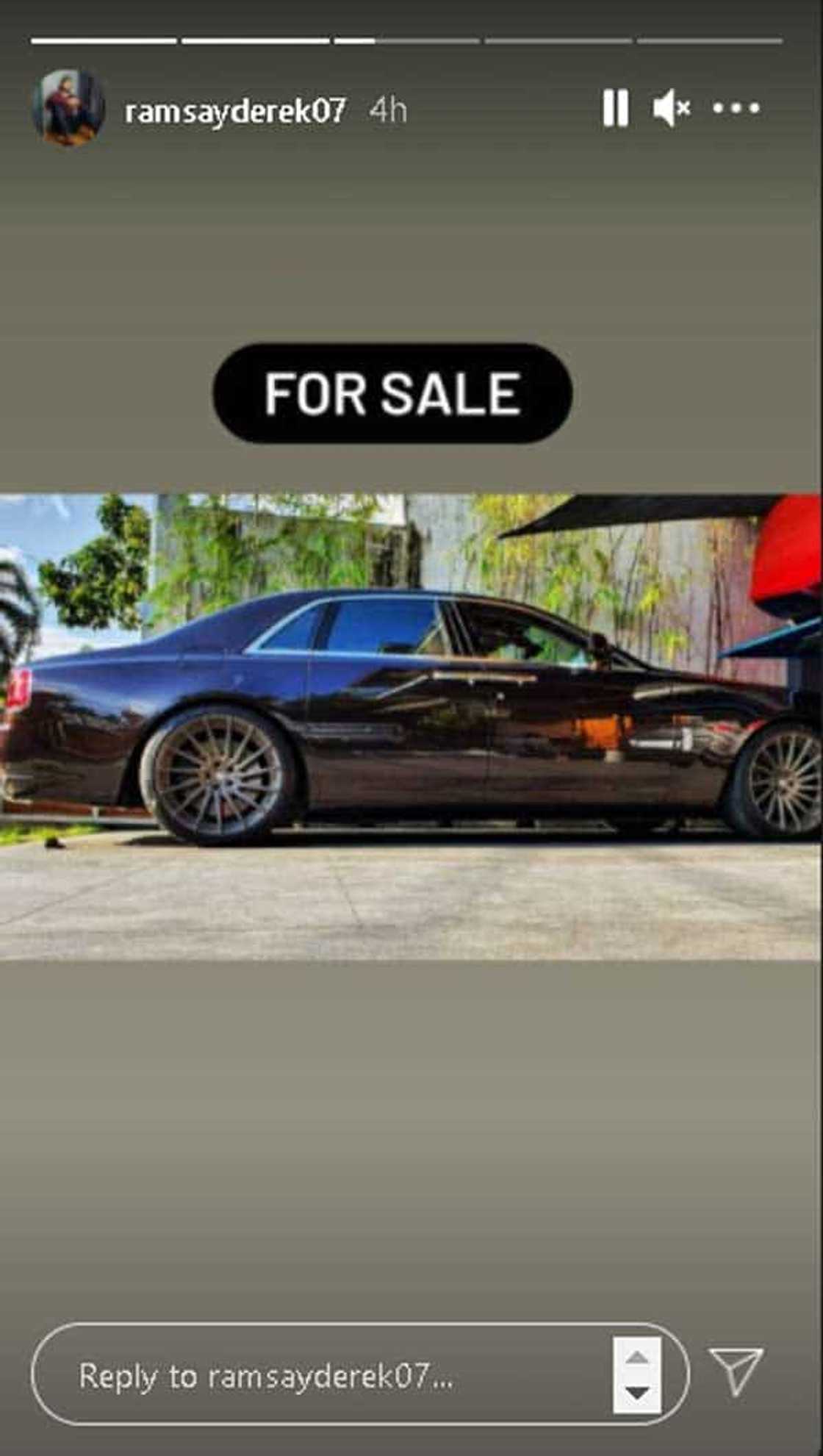 Derek Ramsay posts luxury Aston Martin car as "for sale" Derek Ramsay posts luxury Aston Martin car as "for sale"