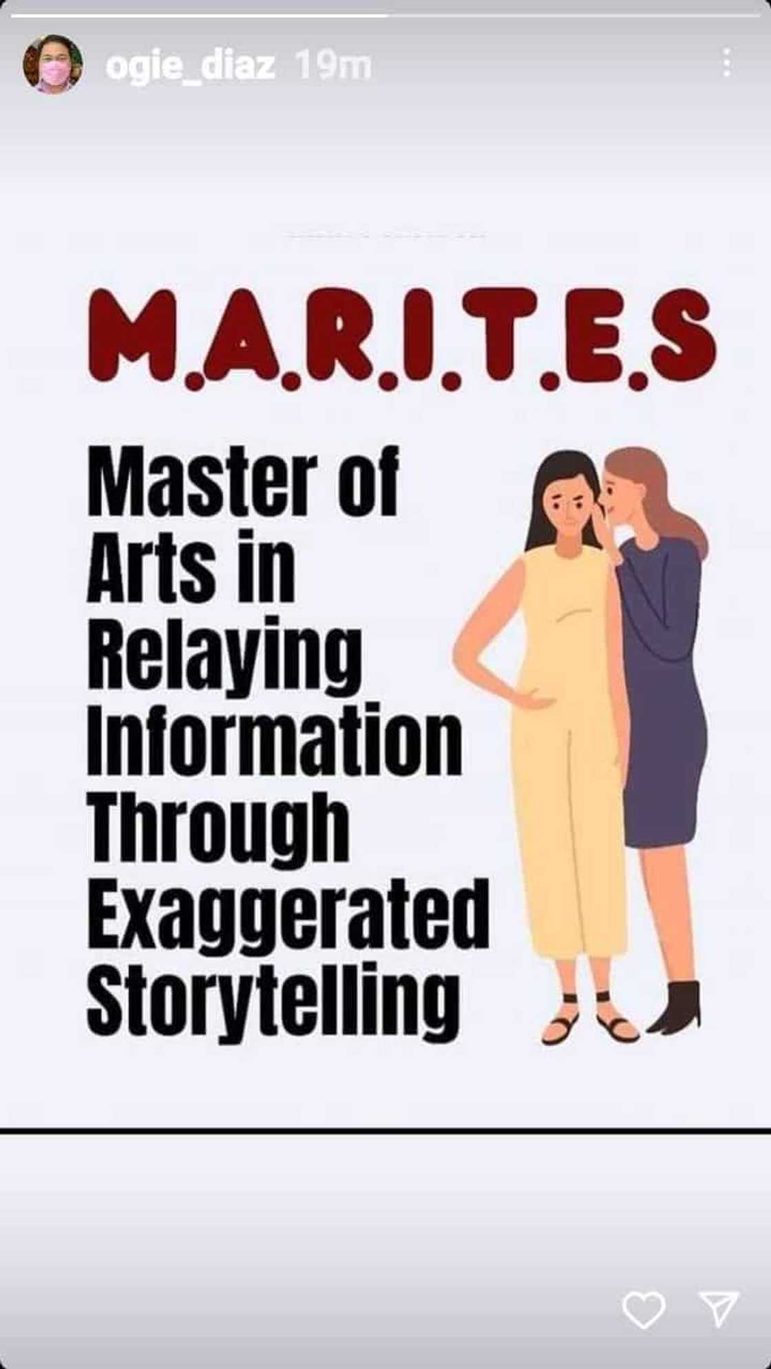 Ogie Diaz cryptically shares a post about “M.A.R.I.T.E.S.” Ogie Diaz cryptically shares a post about “M.A.R.I.T.E.S.”