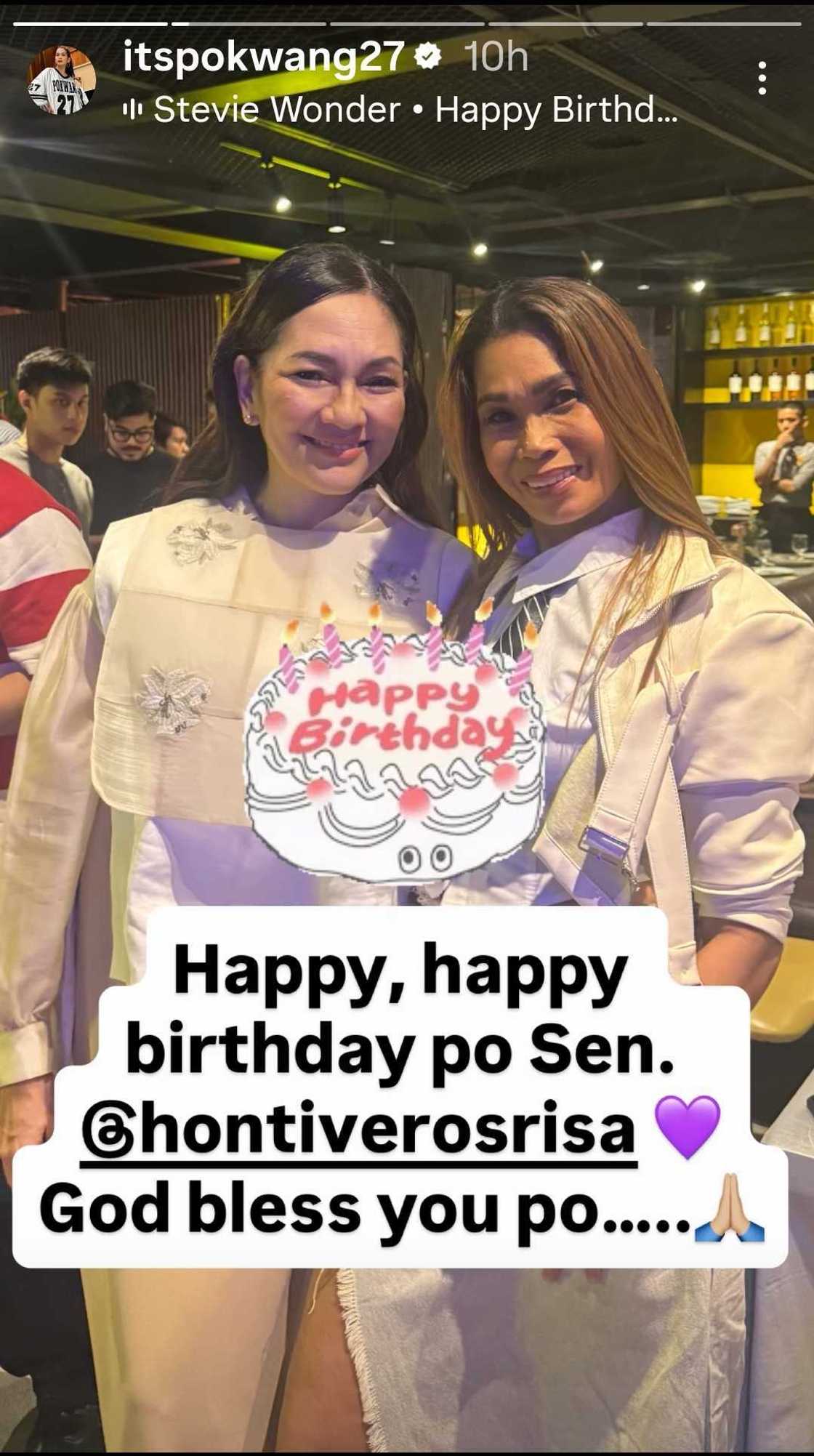 Pokwang, nagpaabot ng masayang pagbati kay Sen. Hontiveros sa kanyang espesyal na araw (Photo: itspokwang27)