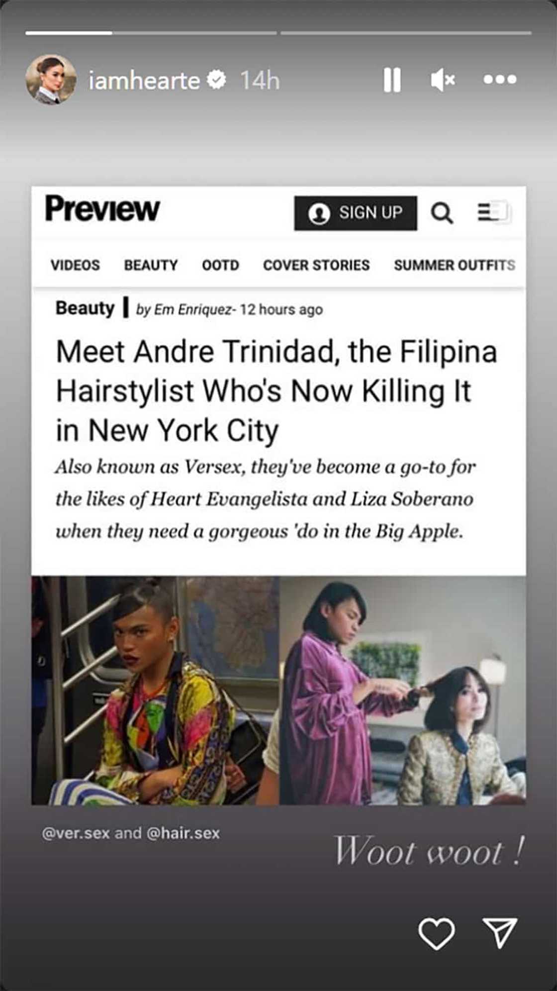 Heart Evangelista, ibinida isang sumisikat na New York-based Pinay hairstylist: “Woot-woot!”