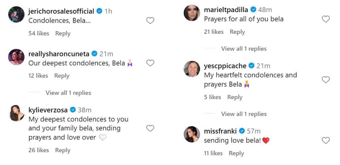 Celebrities, nakikiramay kay Bela Padilla matapos pumanaw ang ama ng aktres