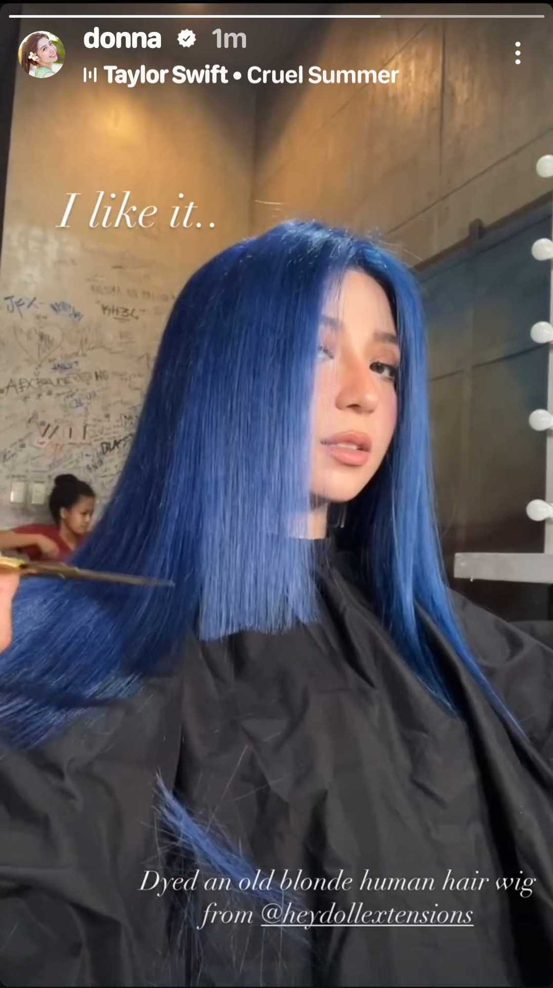 Donnalyn Bartolome, ibinida ng blue hairdo niya sa isang post