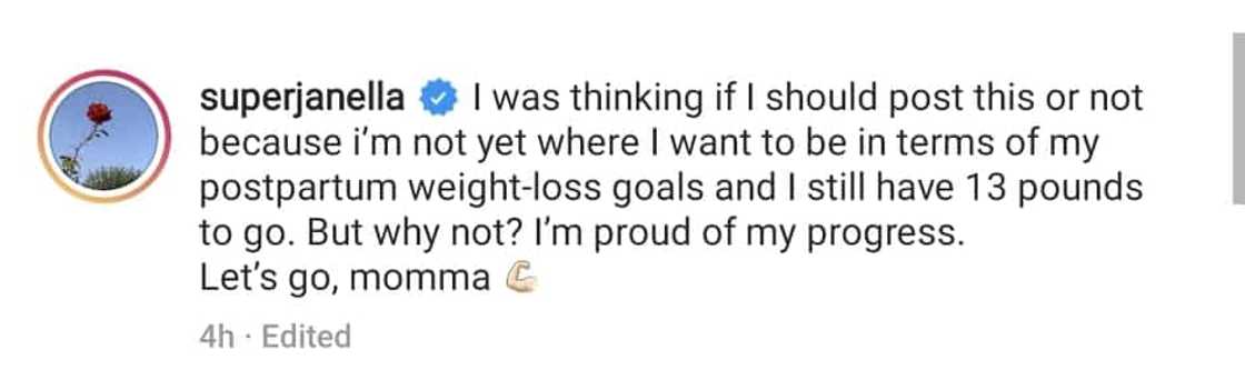 Janella Salvador on her postpartum body: "I'm not yet where I want to be" Janella Salvador on her postpartum body: "I'm not yet where I want to be"