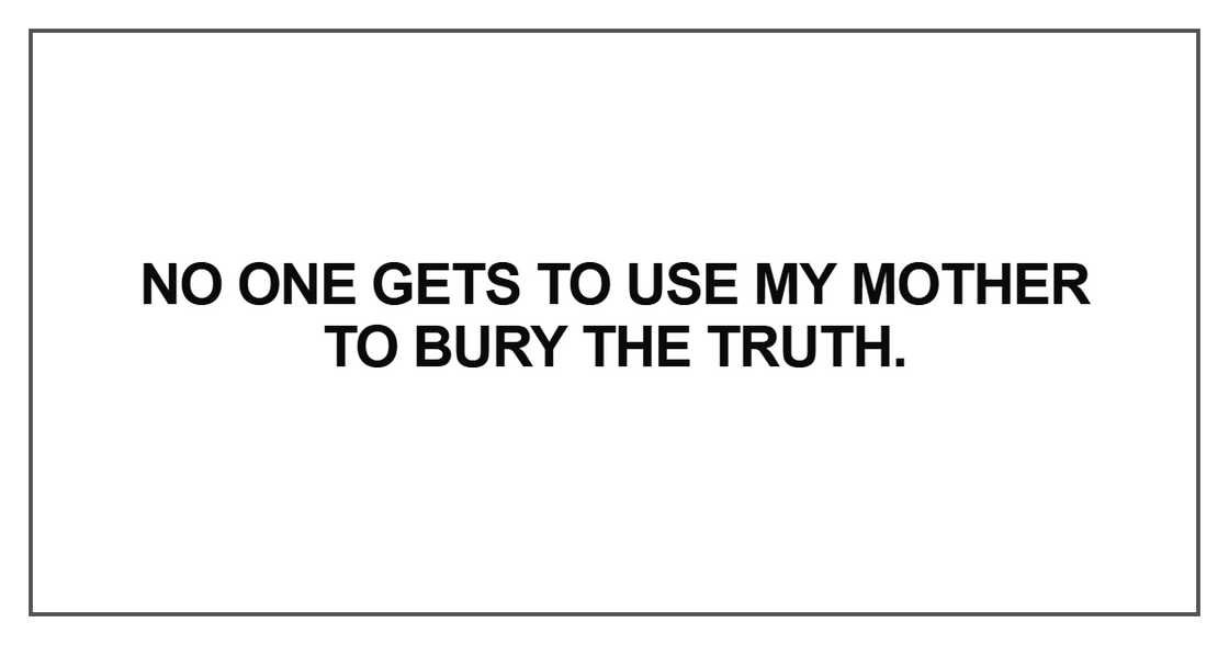 No one gets to use my mother No one gets to use my mother