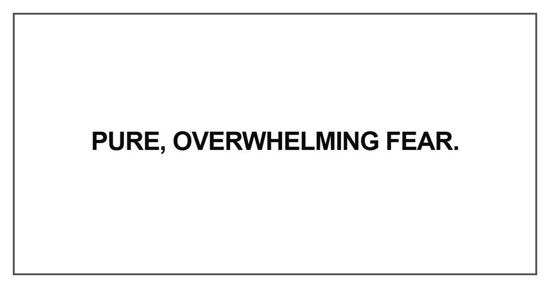 Pure, overwhelming fear