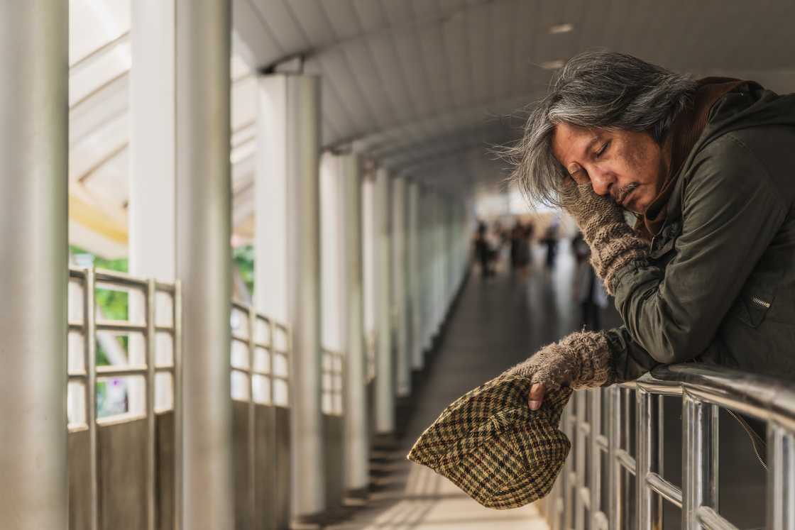 A homeless man