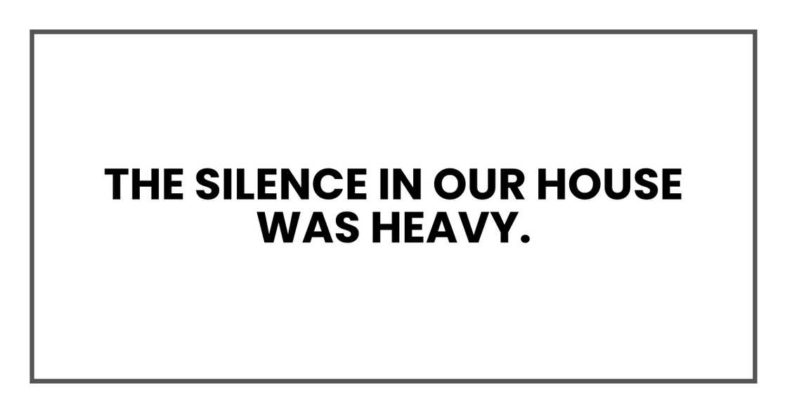 The silence in our house was heavy.