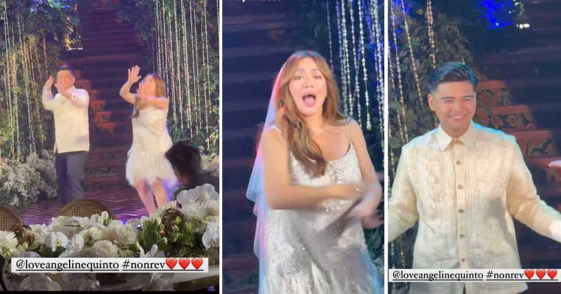 Video ng pasayaw nina Angeline Quinto, Nonrev Daquina ng 'Pantropiko' sa wedding reception, viral