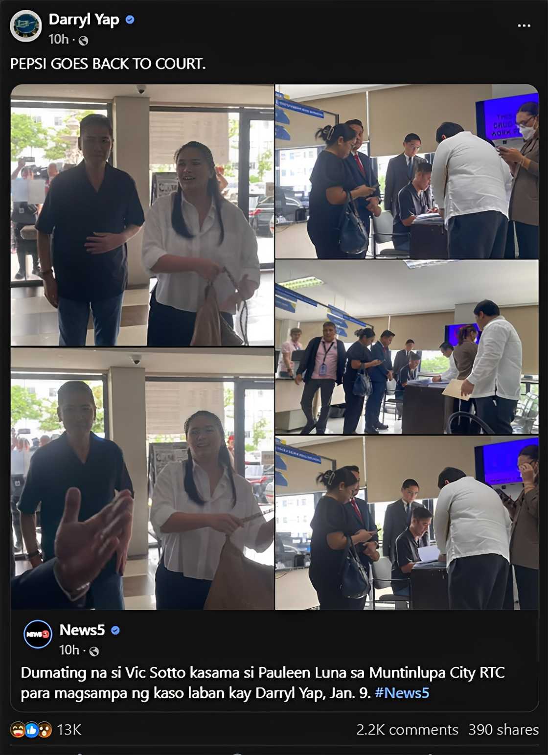 Darryl Yap, post niyang pics ni Vic Sotto na may caption na “Pepsi goes back to court,” viral