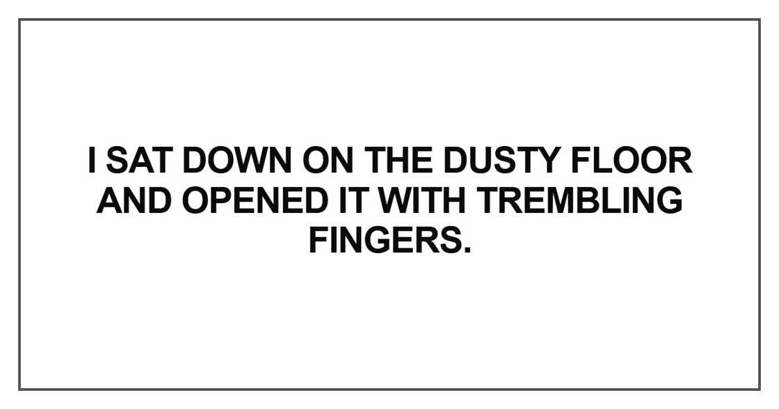 I sat down on the dusty floor