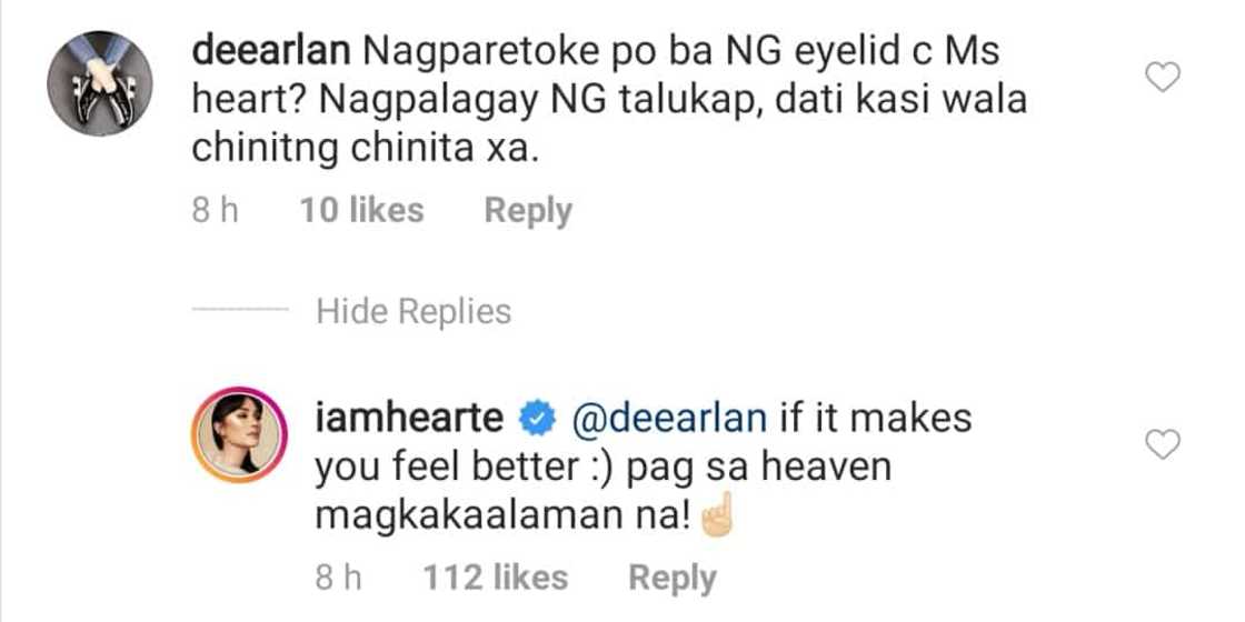 Heart Evangelista, inakusahan ng isang netizen na nagparetoke daw siya ng mata Heart Evangelista, inakusahan ng isang netizen na nagparetoke daw siya ng mata