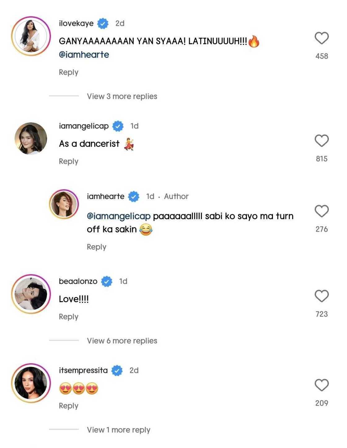 Angelica Panganiban at Heart Evangelista, may nakakaaliw na palitan sa video ng huli