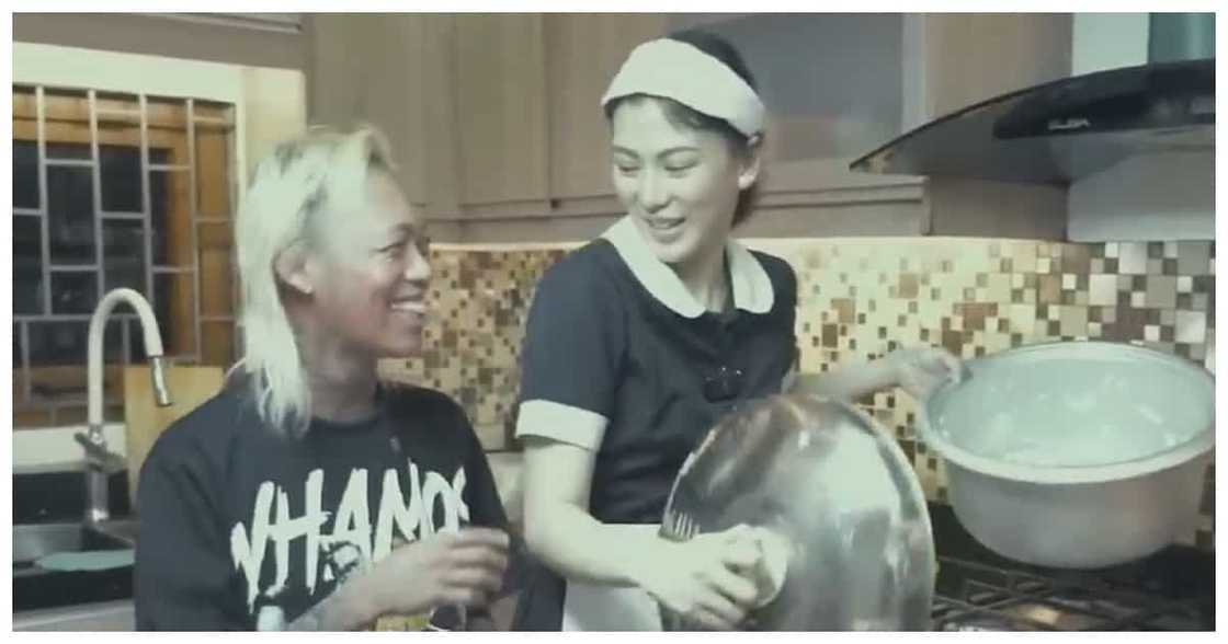 Alex Gonzaga, naging housemaid for a day ni Whamonette at Meteor (Screenshot from Alex Gonzaga’s YouTube video) Alex Gonzaga, naging housemaid for a day ni Whamonette at Meteor (Screenshot from Alex Gonzaga’s YouTube video)